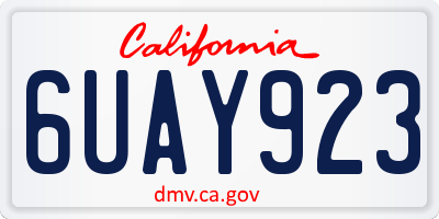 CA license plate 6UAY923