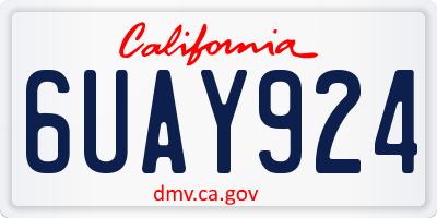 CA license plate 6UAY924