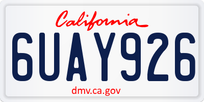 CA license plate 6UAY926