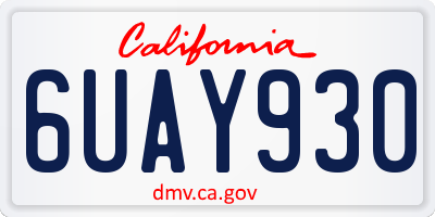CA license plate 6UAY930