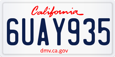 CA license plate 6UAY935