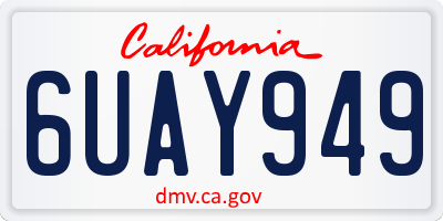 CA license plate 6UAY949