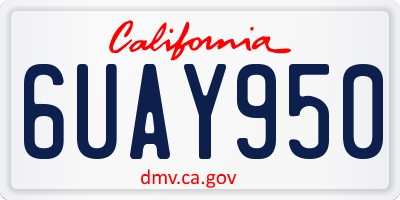 CA license plate 6UAY950