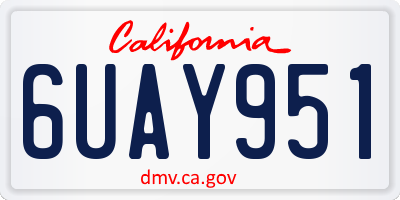 CA license plate 6UAY951