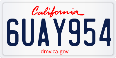 CA license plate 6UAY954