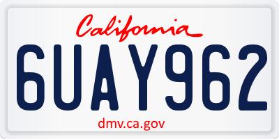 CA license plate 6UAY962