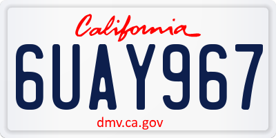 CA license plate 6UAY967
