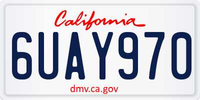 CA license plate 6UAY970