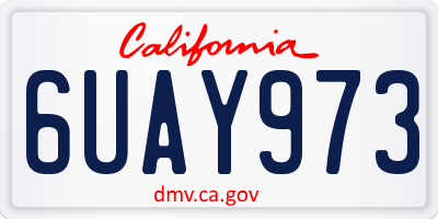 CA license plate 6UAY973