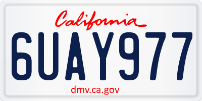 CA license plate 6UAY977