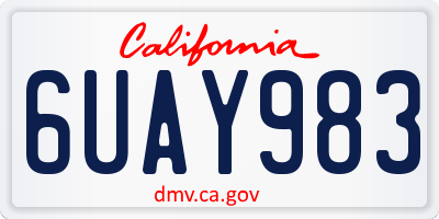 CA license plate 6UAY983