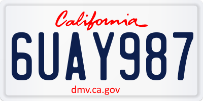 CA license plate 6UAY987