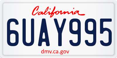 CA license plate 6UAY995