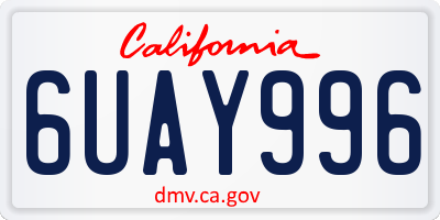 CA license plate 6UAY996