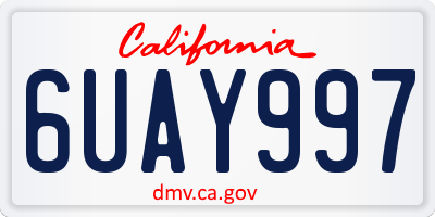 CA license plate 6UAY997