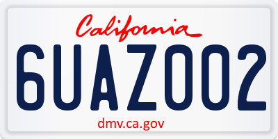 CA license plate 6UAZ002