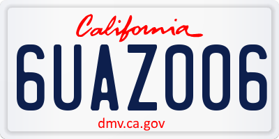 CA license plate 6UAZ006