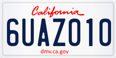 CA license plate 6UAZ010