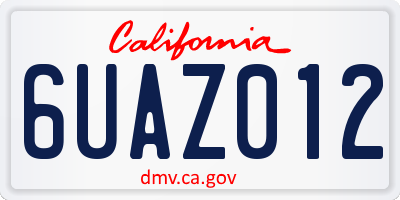 CA license plate 6UAZ012
