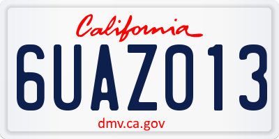 CA license plate 6UAZ013