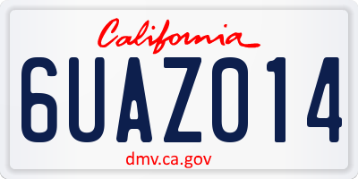 CA license plate 6UAZ014