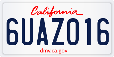 CA license plate 6UAZ016