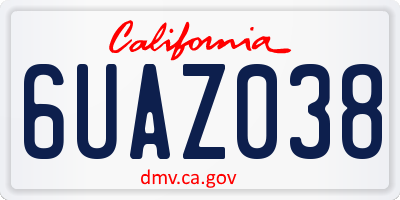 CA license plate 6UAZ038