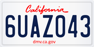 CA license plate 6UAZ043