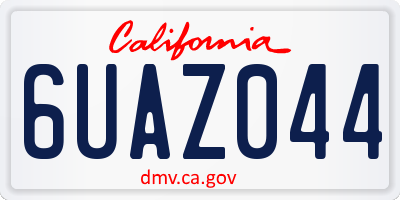 CA license plate 6UAZ044
