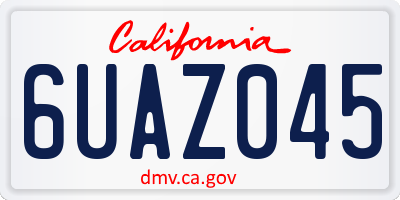 CA license plate 6UAZ045