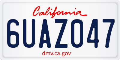 CA license plate 6UAZ047