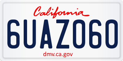 CA license plate 6UAZ060