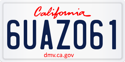 CA license plate 6UAZ061
