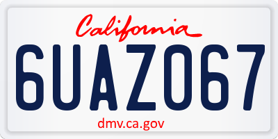 CA license plate 6UAZ067