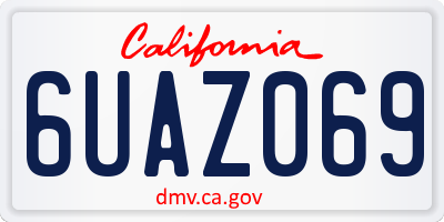 CA license plate 6UAZ069