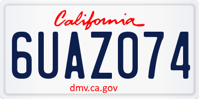 CA license plate 6UAZ074