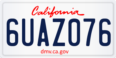 CA license plate 6UAZ076