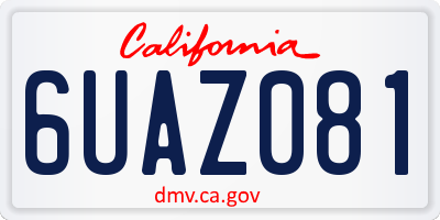 CA license plate 6UAZ081