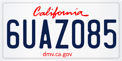 CA license plate 6UAZ085