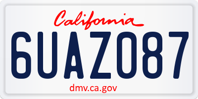CA license plate 6UAZ087