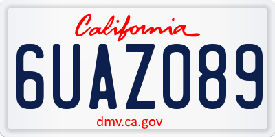 CA license plate 6UAZ089