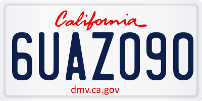 CA license plate 6UAZ090