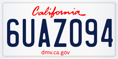 CA license plate 6UAZ094