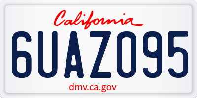 CA license plate 6UAZ095
