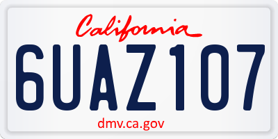 CA license plate 6UAZ107