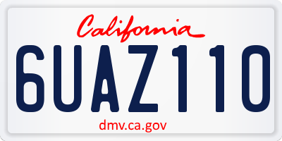 CA license plate 6UAZ110