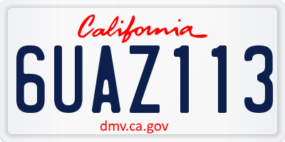 CA license plate 6UAZ113