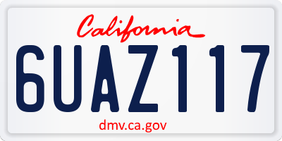 CA license plate 6UAZ117