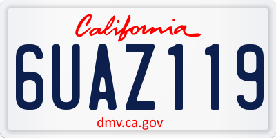 CA license plate 6UAZ119