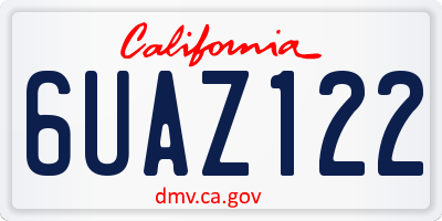 CA license plate 6UAZ122